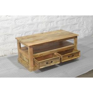 Châu Âu cổ điển phong cách rắn xoài gỗ mộc mạc <span class=keywords><strong>TV</strong></span> đứng với 2 ngăn kéo lưu trữ không gian kệ - Product Image 2