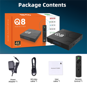 Boîtier TV Android Q8 avec télécommande vocale intelligente, Android 12, Wi-Fi double bande 2,4G/5G, Bluetooth, lecteur multimédia en streaming 8K/4K Ultra <span class=keywords><strong>HD</strong></span> - Product Image 6