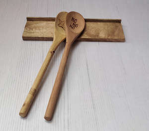 Juego de Cucharas de Cocina de Madera Grabadas Personalizadas al por Mayor, Utensilios de Cocina de Madera Natural, Espátula Decorativa Grabada con Láser para el Hogar - Product Image 2