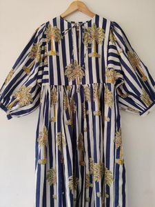 Robe mi-longue, Mini robe, robe longue à imprimé bloc de palmier, col profond avec ficelle - Product Image 3