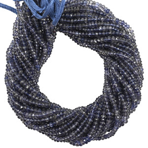 Cadena de cuentas facetadas de iolita de 4 a 5 mm, cuentas de piedras preciosas naturales para la fabricación de joyería. - Product Image 2