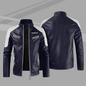 Veste en cuir véritable pour hommes couleur bloc arrivée unisexe toile personnalisée de haute qualité vente en gros - Product Image 3