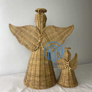 Figurine d'ange en rotin artisanal, décoration de Noël en osier tissé à la main, haute qualité, vente en gros d'usine OEM ODM - Product Image 3