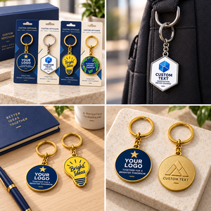 Porte-clés personnalisés en émail dur avec logo d'entreprise, porte-clés promotionnels en métal, OEM - Product Image 2