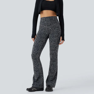 Femmes taille haute serré solide jambes évasées Spandex/Nylon Yoga Leggings-Logo personnalisé Fitness Sportswear évasé femmes Leggings - Product Image 6