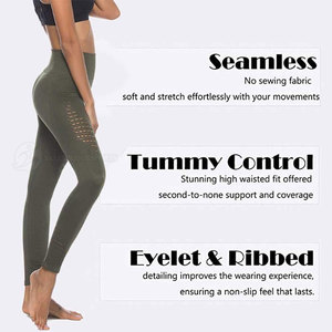 Leggings de compression légers pour femme, nouvelle collection 2024, taille mi-haute, sans couture, en spandex, imprimé uni, taille élastique, séchage rapide - Product Image 6