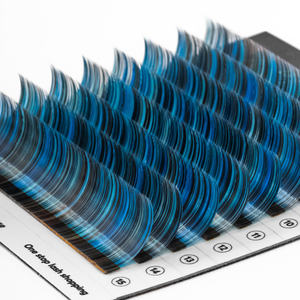 Plateaux d'extensions de cils en soie, mélange de couleurs, cils individuels, faciles à éventailer, multicolores, cils artificiels en gros - Product Image 6