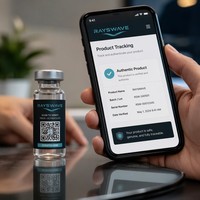 Etiqueta de Vial con Código QR de Datos Variables, Forma Personalizada, Papel Sintético PP, Etiqueta de Trazabilidad, Escaneo y Verificación, Etiqueta de Embalaje Impresa Personalizada
