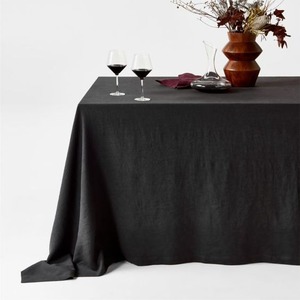 Bohemian Black Tablecloth for Home Hotel Restaurant Handmade Kitchen <b>Table</b> Decor <b>Cloth</b> Washed Cotton Tablecloth - Product Image 1