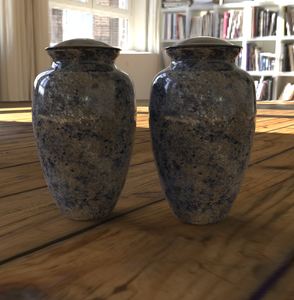 El fabricante indio L MAX B EXPORTS' Metallic Elegance Grey Night Cremation Urn Marble Look for Ashes & Pet Funeral Supplies - Product Image 1