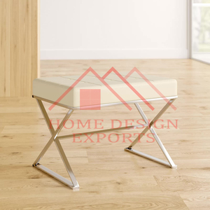 Meubles de décoration intérieure très vendus, ottoman en acier inoxydable, cadre en métal, meubles de salon - Product Image 2