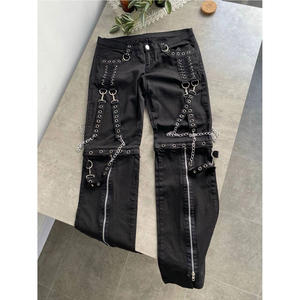 กางเกงขายาวสไตล์โกธิคพังก์ร็อกสีดำสำหรับผู้หญิง ขายส่งจากโรงงาน ราคาสุดคุ้ม ปี 2026 - Product Image 4