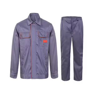 Vente en gros de vêtements de sécurité avec logo personnalisé Ensemble de sécurité haute visibilité 2 pièces pantalon polo à manches longues pour les travailleurs industriels - Product Image 2