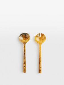 Serveur de salade en bois naturel à motifs uniques pour la soupe à salade et les fruits épicés mélangeant un ensemble de serveurs de salade à source éthique esthétique - Product Image 4