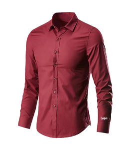 Top vente haute qualité produit populaire chemises décontractées hommes Logo personnalisé bureau à manches longues élégant Anti-rides automne - Product Image 2