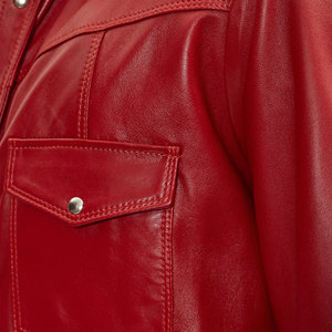 OEM Design Long Sleeve Casual <b>Leather</b> Men's <b>Shirts</b> Windproof Vintage Biker Streetwear <b>Leather</b> <b>Shirts</b> - Product Image 6