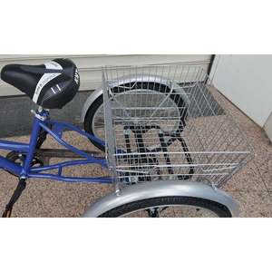 Bicicleta de Carga Eléctrica de Tres Ruedas Dorello Azul, Cuadro de Acero, Canasta de Aluminio, 18 Velocidades, Capacidad de Carga de 100 kg, Frenos V Dobles, Ruedas de 16 Pulgadas - Product Image 2