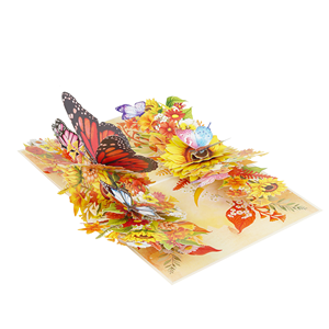 Cartes en papier 3D personnalisées avec papillon d'automne en relief, directement de l'usine - Product Image 6