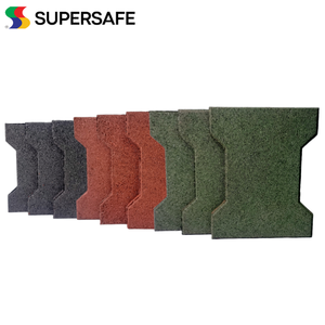 Precio al por mayor de fábrica Azulejos de piso de goma entrelazados Larga vida útil Dogbone T-Bone Pavers Perfecto para áreas de juego y equinos - Product Image 4