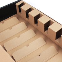 Cajas de Cartón Corrugado Negras Personalizadas para Botellas de Vino con Asa, Materiales Reciclados, Embalaje Ecológico