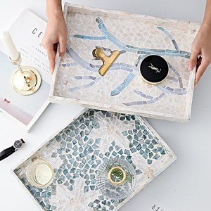 Bandeja de servicio con Incrustaciones de nácar rectangular, nueva mesa de centro, vajilla decorativa hecha a mano en Vietnam - Product Image 4