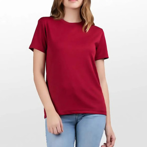 Bangladesh เสื้อยืดพลัสไซส์สำหรับผู้หญิงสีพื้นแขนสั้นเป็นมิตรกับสิ่งแวดล้อมพิมพ์โลโก้สูง - Product Image 5