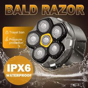 Rasoir Électrique Rotatif Étanche pour Hommes, Utilisation Humide et Sèche, pour Rasage de Tête Chauve, IPX7, Lames Remplaçables, Lavable, Qualité Allemande, pour Camping-Car - Product Image 5