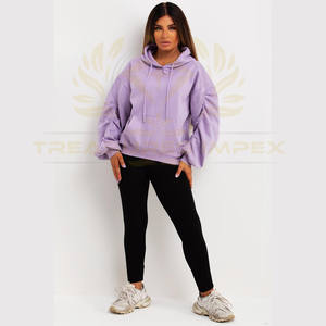 Sudaderas con Capucha de Punto para Mujer, Ropa Deportiva Personalizada de Alta Calidad, Hombros Caídos, Casual, Cálida, 100% Algodón, Estilo Urbano - Product Image 5