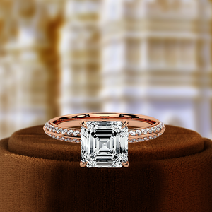 1 Carat Asscher Cut Lab Grown Diamond Christian Engagement Ring Prong Setting Classic 14K Gold IGI Certified pour les mariages - Product Image 1