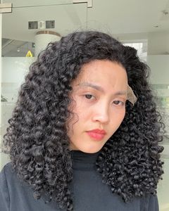 Vietnam Hair Curl <b>Wig</b> Transparent Front Lace Soft Layer Cuticle Aligned Transparent - Product Image 5