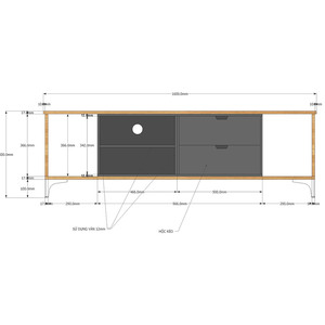 Mueble de TV Moderno y Lujoso, Consola de Madera Contemporánea para Sala de Estar, Minimalista, 160x40x50cm, KTV68041, Panel de MDF con Función LED - Product Image 2