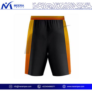 Pantalones cortos de tela de malla personalizados de alta calidad para hombre, pantalones cortos negros y naranjas sólidos, pantalones cortos de entrenamiento de secado rápido para hombre, gimnasio, correr - Product Image 2