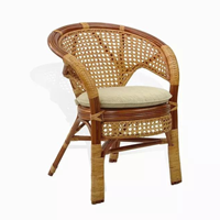 Auténticas sillas de comedor de ratán indonesio diseño tropical muebles de jardín al aire libre para Parque y patio