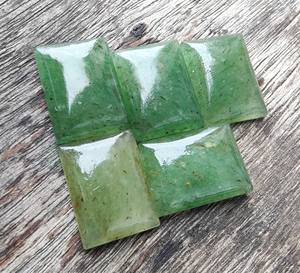 Wholesale IGI Certified Loose Gemstones Natural Aventurine Cabochon Rectangle Shape Flat Back Calibrated Green Baguette Cut All - Product Image 4