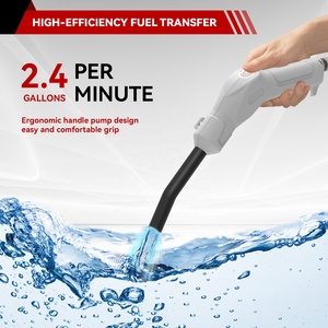 Pompe de transfert de carburant portable alimentée par USB-C avec piles AA, débit de 2,4 GPM, pince crocodile, <span class=keywords><strong>tuyau</strong></span> de 1,5 m pour essence, diesel, kérosène, eau - Product Image 2