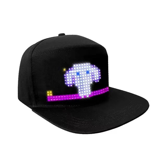 LED Baseball Cap with Message Scrolling Graffiti APP Bluetooth Control LED Display Suitable for Parties and Festivals
