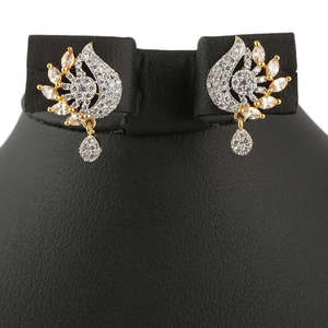 American Diamond <b>Locket</b> Set - <b>Silver</b> & Golden - Product Image 2