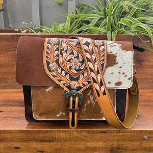 Nouvelle Collection véritable fourrure de vachette repoussé à la main en cuir sac à bandoulière sculpture bohème sacs vente chaude sacs pour femmes multi-usages - Product Image 3