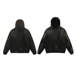 Sweats à capuche en polaire technique pour hommes avec effet délavé au soleil, logo personnalisé, techniques d'impression en relief, style streetwear, hiver - Product Image 6