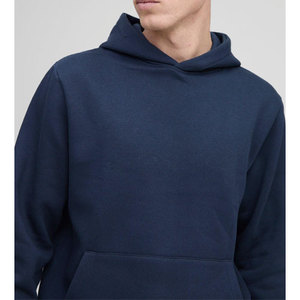 Sweat à capuche surdimensionné en polaire de coton de haute qualité pour hommes Style Streetwear avec épaule tombante teint uni personnalisable pour l'hiver - Product Image 6