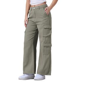 Pantalons cargo pour femmes tendance, best-sellers sur le marché en ligne, pantalons décontractés personnalisés en coton pour femmes avec poches latérales, fournisseur du Bangladesh - Product Image 3