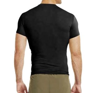 T-shirt de gymnastique en polyester/coton écologique respirant à séchage rapide pour hommes Design sportif à manches courtes évacuant l'humidité athlétique - Product Image 5