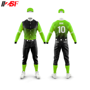 ชุดทีมเบสบอลขายส่ง ผ้าโพลีเอสเตอร์ 100% เสื้อเจอร์ซีย์ลายทาง ติดกระดุม ออกแบบลายแบบซับลิเมชั่นตามสั่ง ป้องกันรังสียูวี ป้องกันแบคทีเรีย แห้งเร็ว - Product Image 4