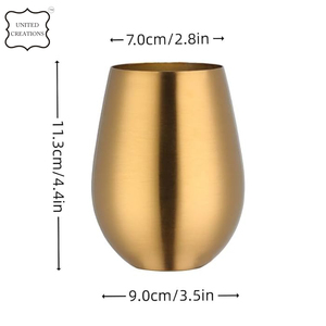 Verre à vin sans pied en cuivre au design moderne le plus vendu verre à vin extérieur en acier inoxydable poli brillant pour bière - Product Image 2