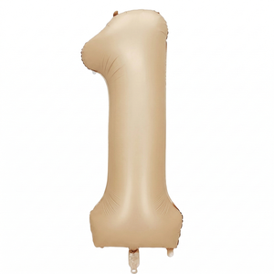Caramel Number Globe N1 Globos de fiesta de 100 cm para Decoración de cumpleaños - Product Image 1