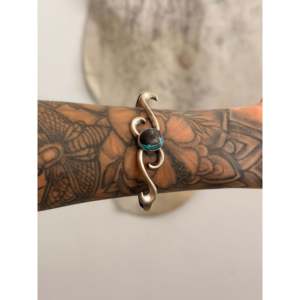 Navajo Handmade Egyptian Turquoise & Sterling <b>Silver</b> Fashion <b>Cuff</b> <b>Bracelet</b> - Product Image 2
