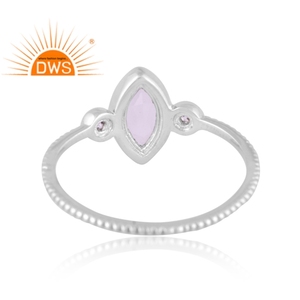 Best Quality Sterling Silver Natural Cz & Rainbow <b>Moon</b> Stone Gemstone Stackable <b>Ring</b> Custom Jewelry Manufacturer - Product Image 4