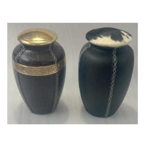 Urne funéraire moderne en cuir noir de qualité supérieure et en aluminium pour cendres humaines, fournitures commémoratives funéraires, urne pour cendres humaines - Product Image 6