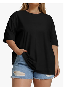 Vêtements pour femmes en gros, taille plus, manches courtes, col rond, tee-shirt, logo personnalisé, nouvelle arrivée, vêtements du Bangladesh - Product Image 3