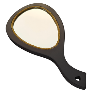 Espejo de Mano de Madera, Forma Ovalada, Elegante y Duradero, Diseño de Mango Cómodo, Espejo de Tocador para Uso Diario, Maquillaje y Viajes - Product Image 4